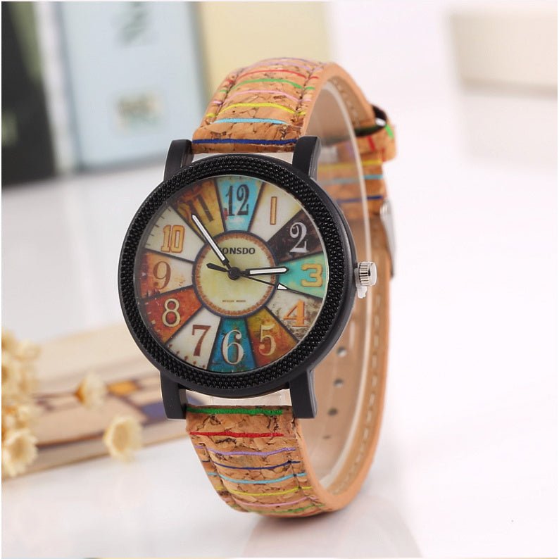 Casual Vintage Leather Women Quartz Wrist Watch Gift Clock - AXON