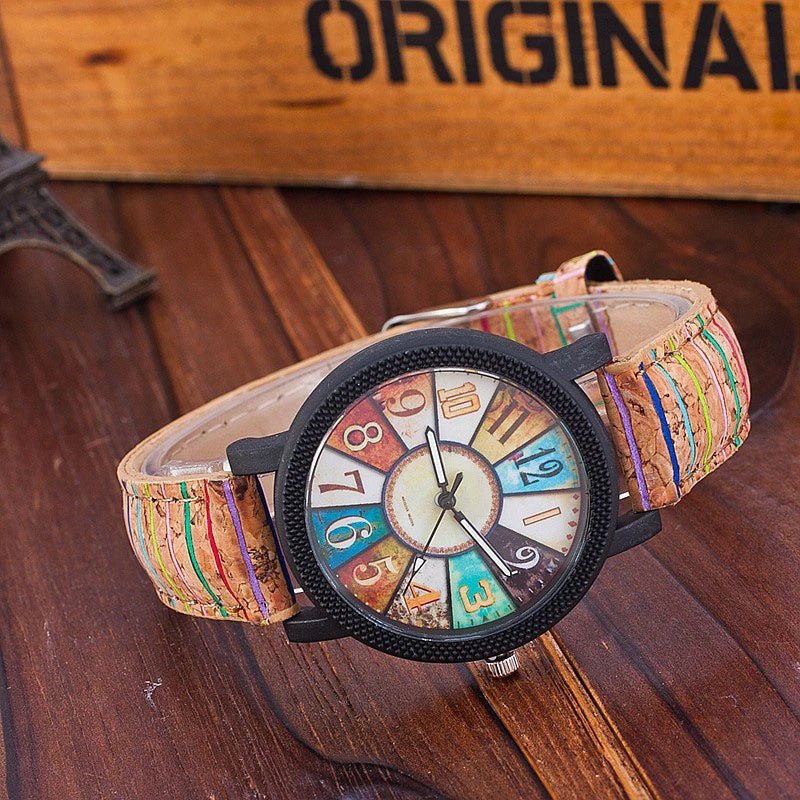 Casual Vintage Leather Women Quartz Wrist Watch Gift Clock - AXON