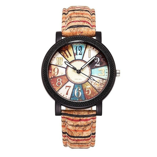 Casual Vintage Leather Women Quartz Wrist Watch Gift Clock - AXON