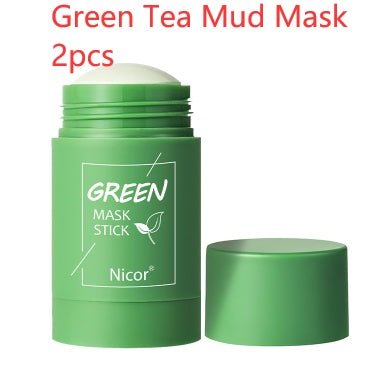 Cleansing Green Tea Mask Clay Stick Oil Control Anti - Acne Whitening Seaweed Mask Skin Care - AXON