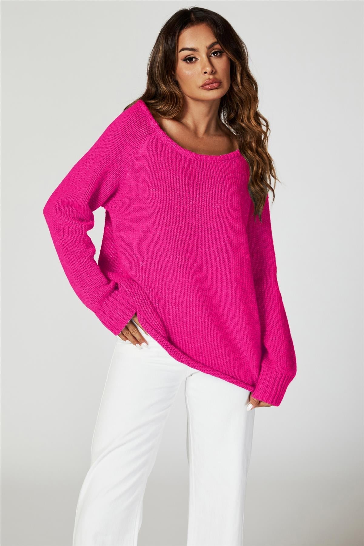Comfy Jumper Top In Magenta - AXON