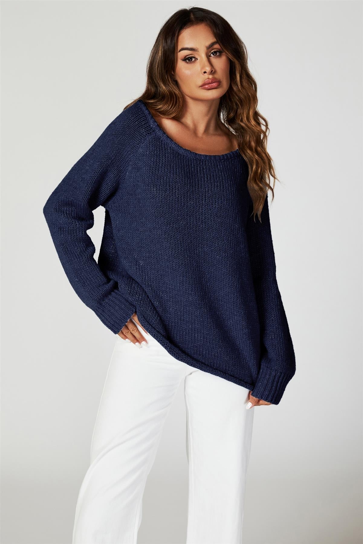 Comfy Jumper Top In Navy - AXON