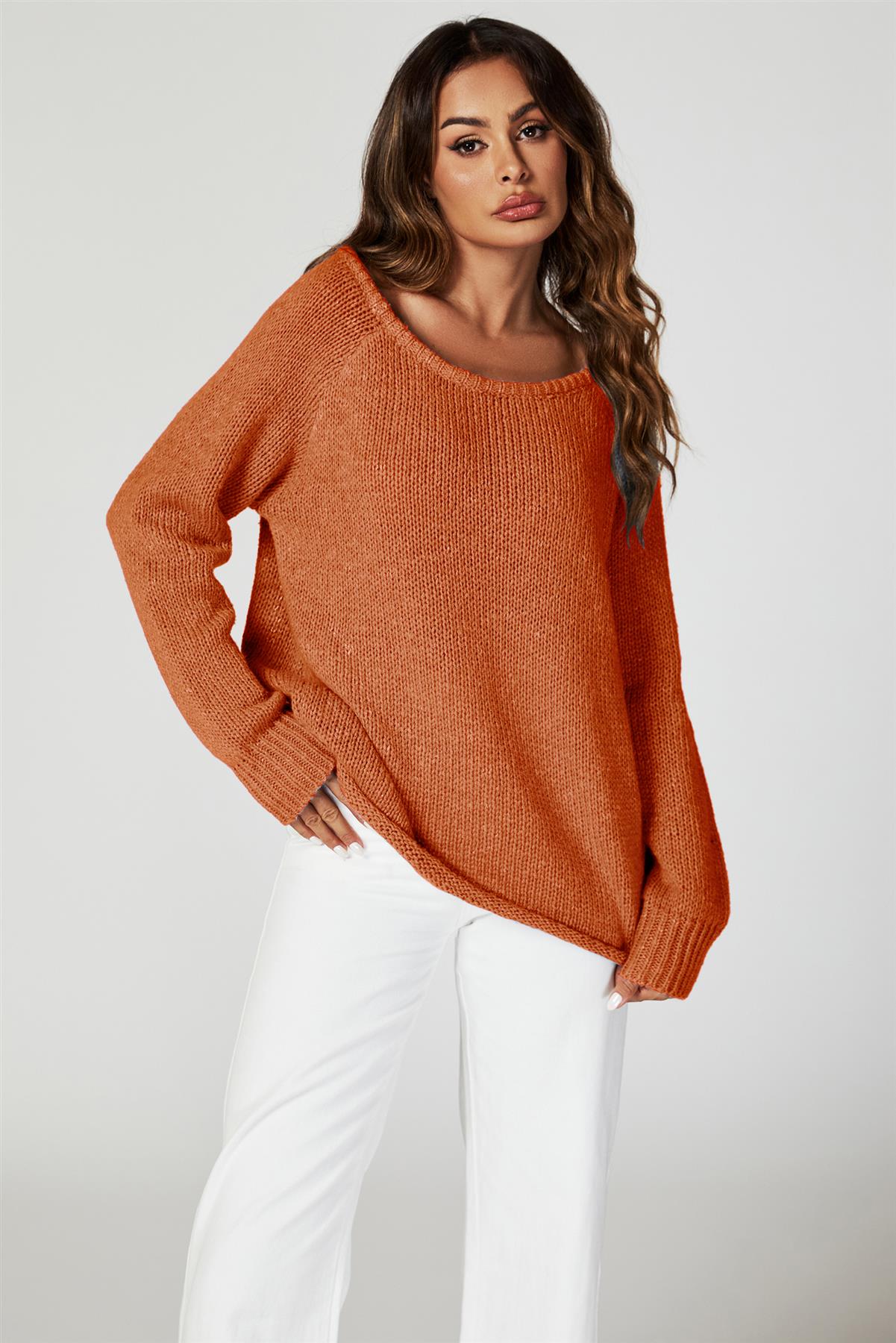 Comfy Jumper Top In Orange - AXON