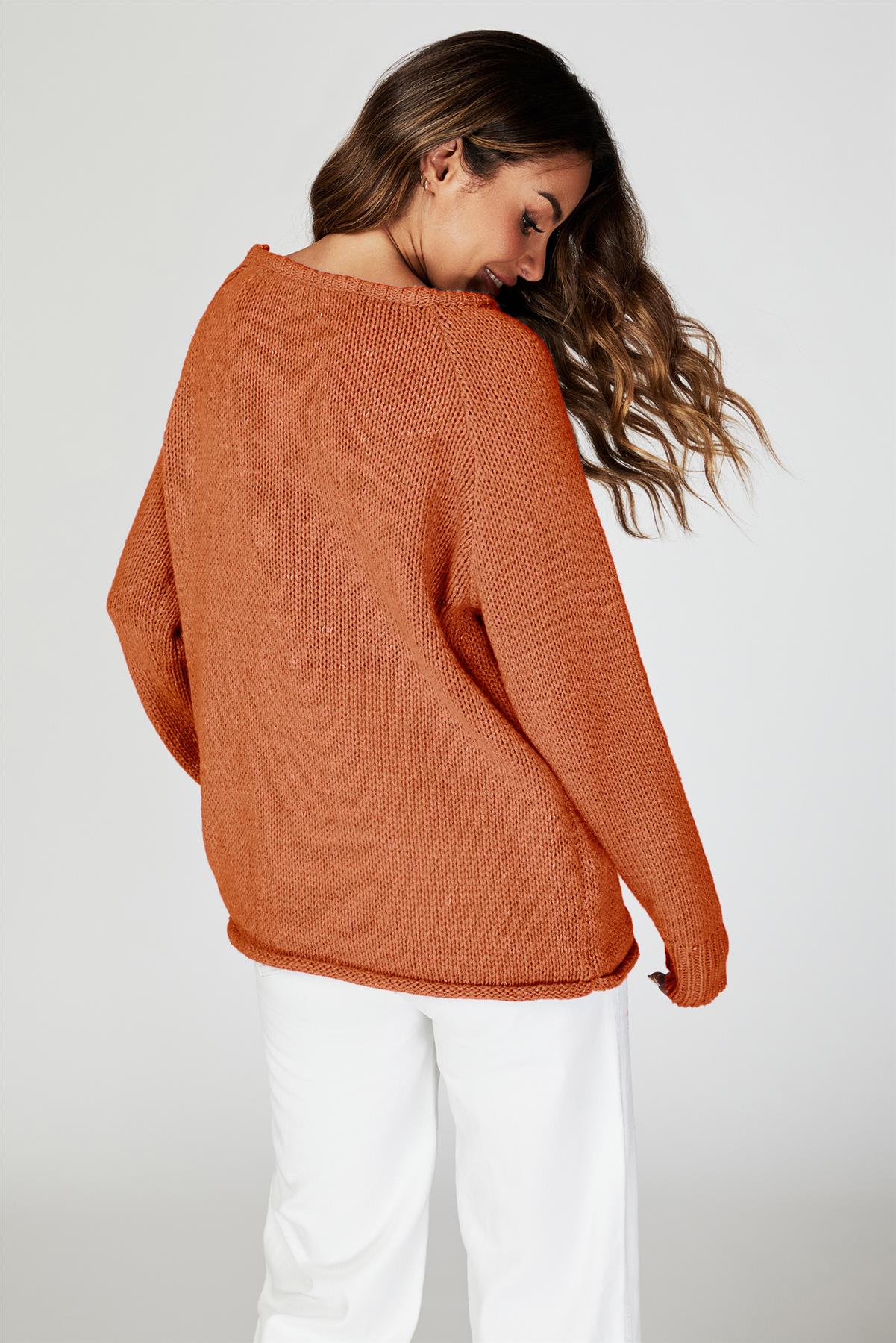 Comfy Jumper Top In Orange - AXON