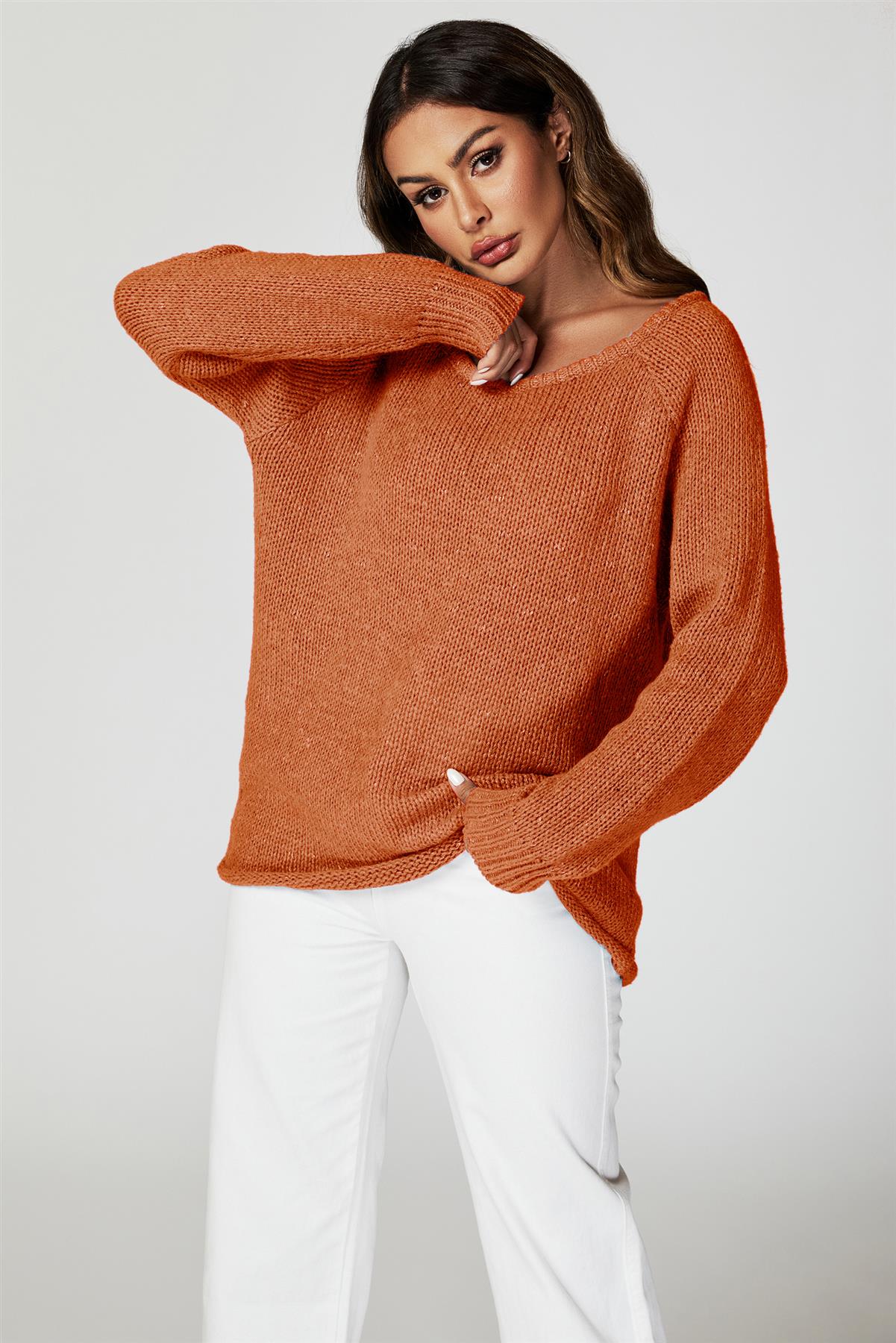 Comfy Jumper Top In Orange - AXON