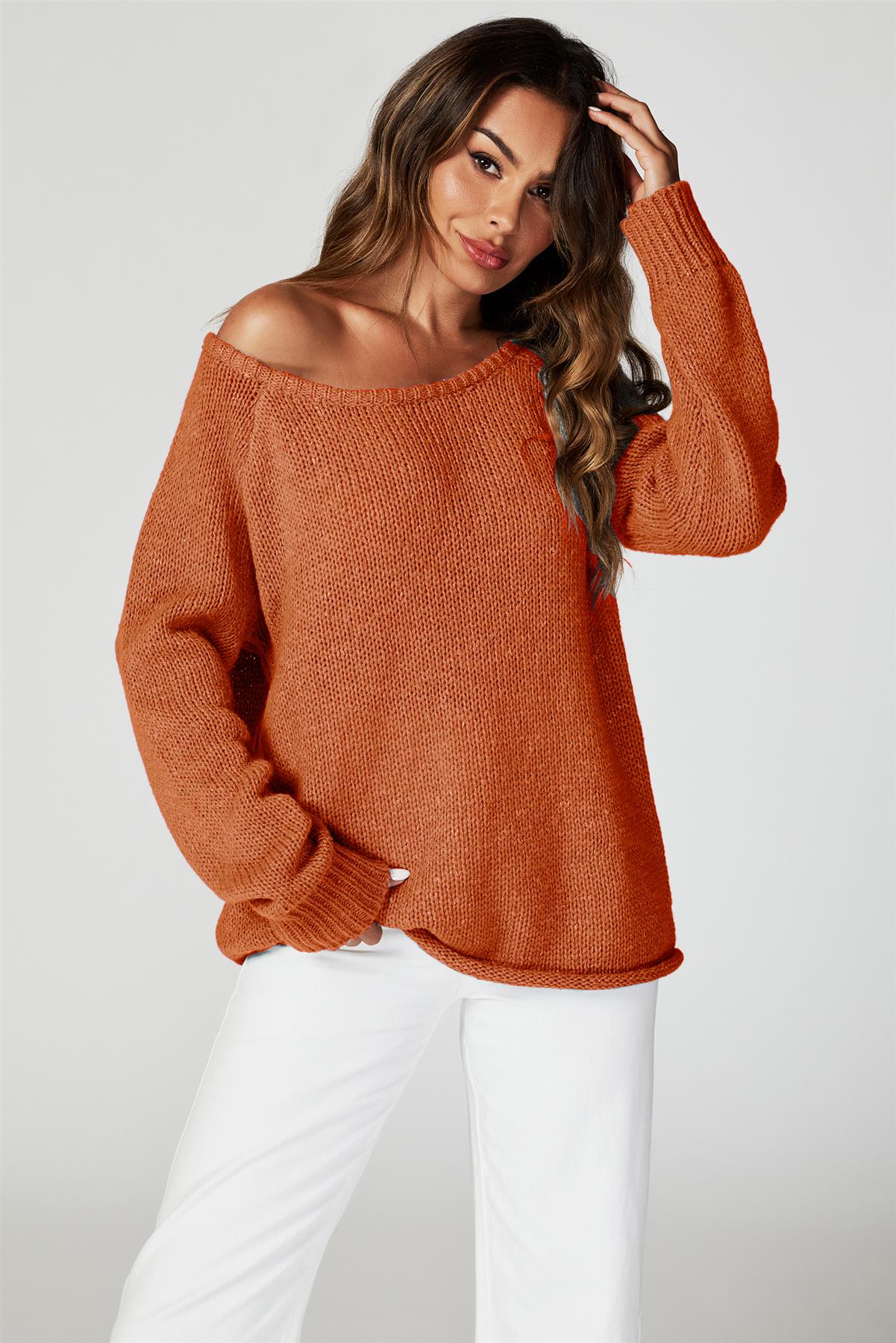 Comfy Jumper Top In Orange - AXON