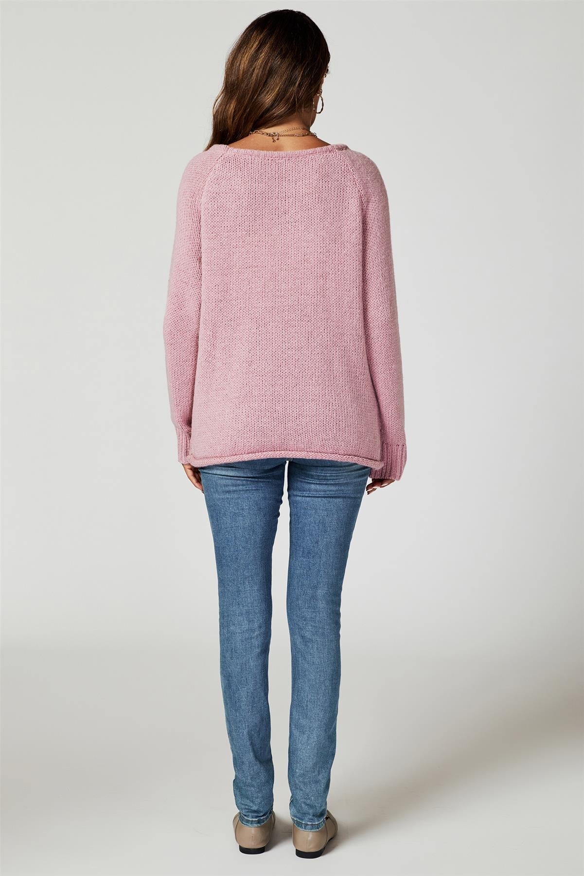 Comfy Jumper Top In Pink - AXON