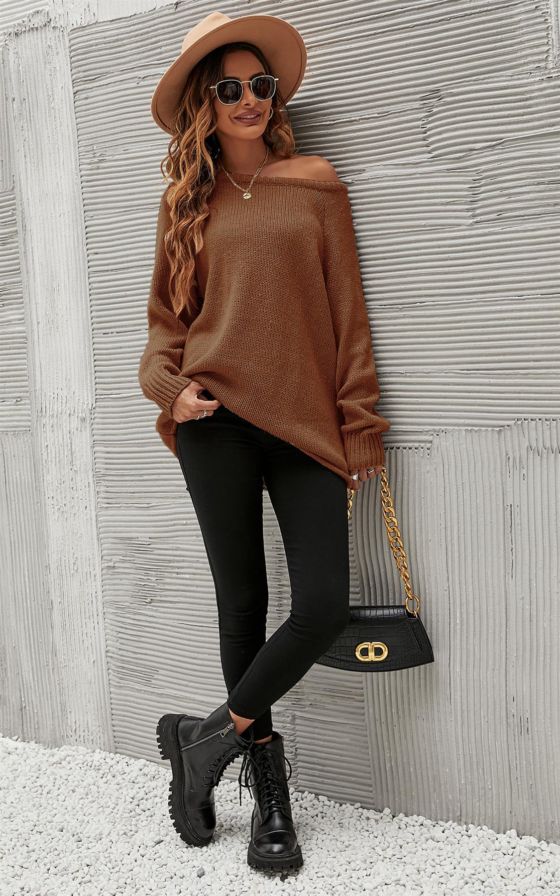 Comfy Jumper Top In Yummy Caramel - AXON