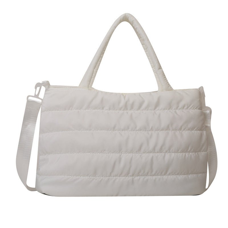 Cotton Jacket Large Capacity Plaid Embroidery Thread Shoulder Crossbody Handbag - AXON