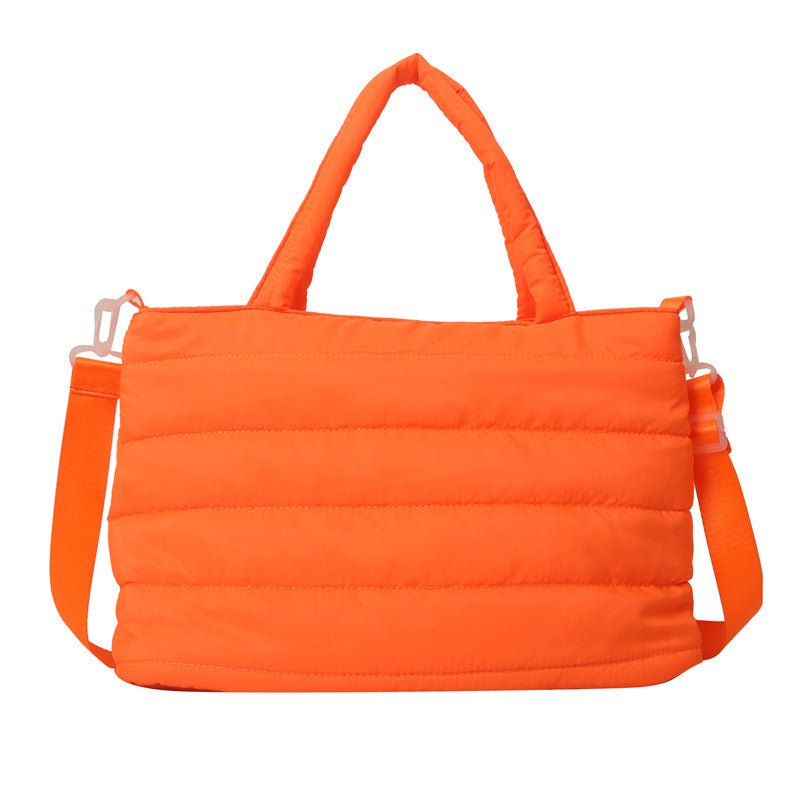 Cotton Jacket Large Capacity Plaid Embroidery Thread Shoulder Crossbody Handbag - AXON