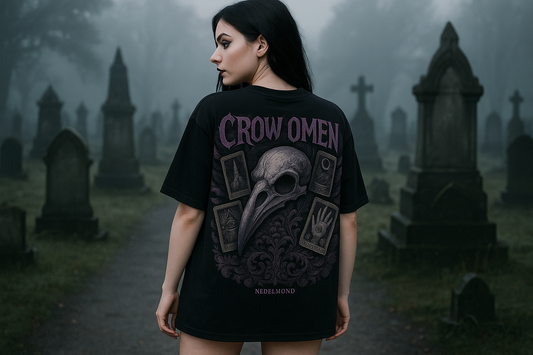 Crow Omen | Occult Beast & Skulls Collection | Nebelmond Oversized Shirt