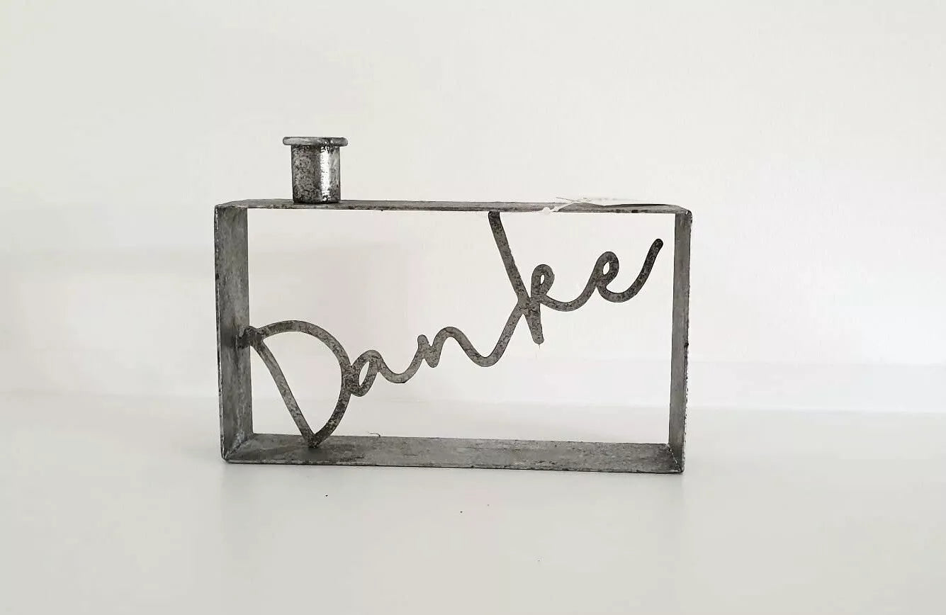 Kerzenständer 21 x 12 cm » Kerzenhalter »  Geschenk als Danke » robuster Leuchter » Deko Kerzen Halter aus Handarbeit