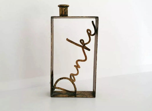 Kerzenständer 21 x 12 cm » Kerzenhalter »  Geschenk als Danke » robuster Leuchter » Deko Kerzen Halter aus Handarbeit