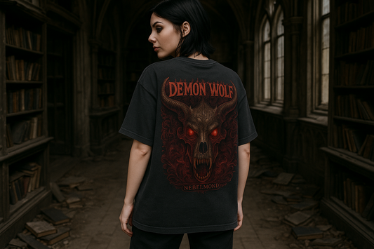 Demon Wolf | Occult Beast & Skulls Collection | Nebelmond Oversized Shirt