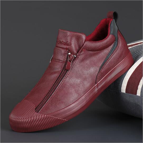 Double Zipper Casual Men Board Shoes - AXON
