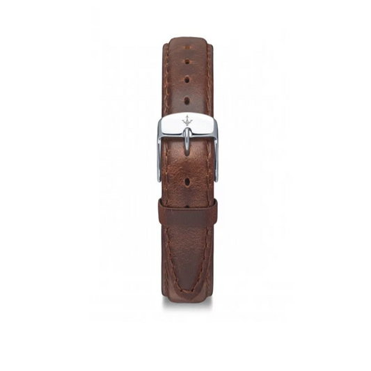 BROWN LEATHER STRAP SILVER