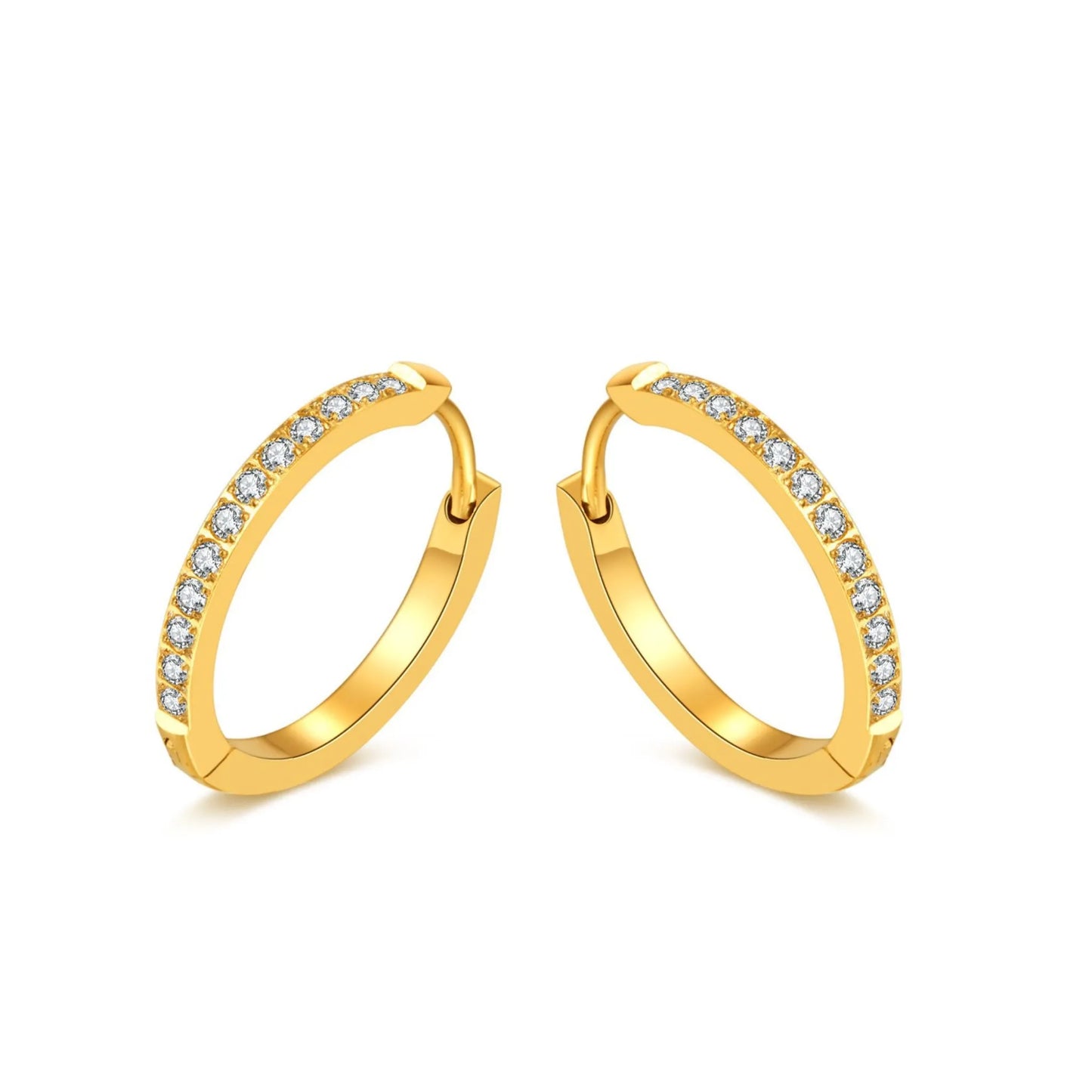 ETERNITY HOOP EARRING 18K GOLD PLATED