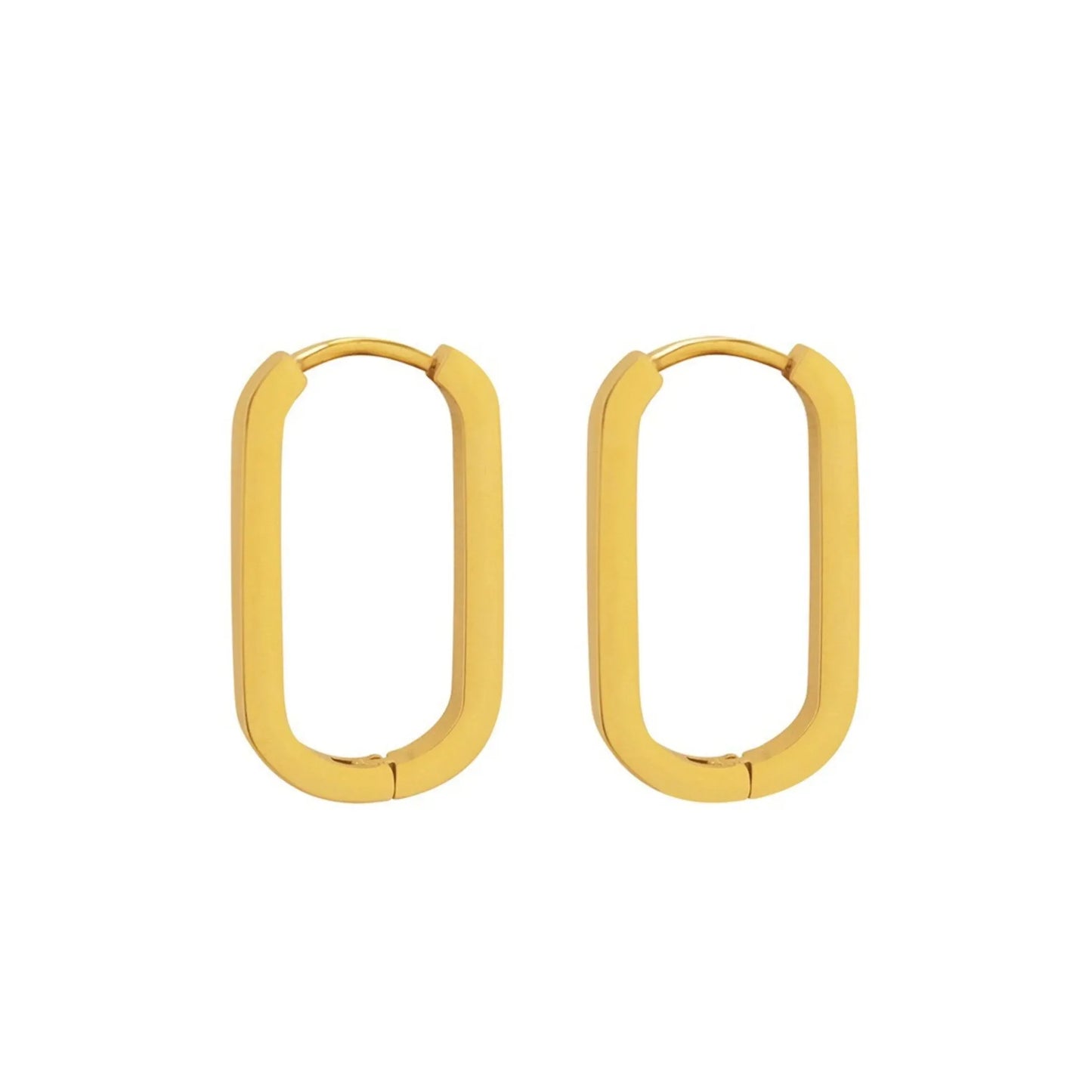 OVAL HOOP EARRING 18K GOLD PLATED