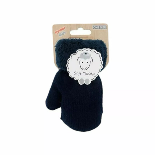 Kinder Fäustlinge » Winter Teddy Handschuhe | Kinderhandschuhe weich gefüttert | Strickhandschuhe warm