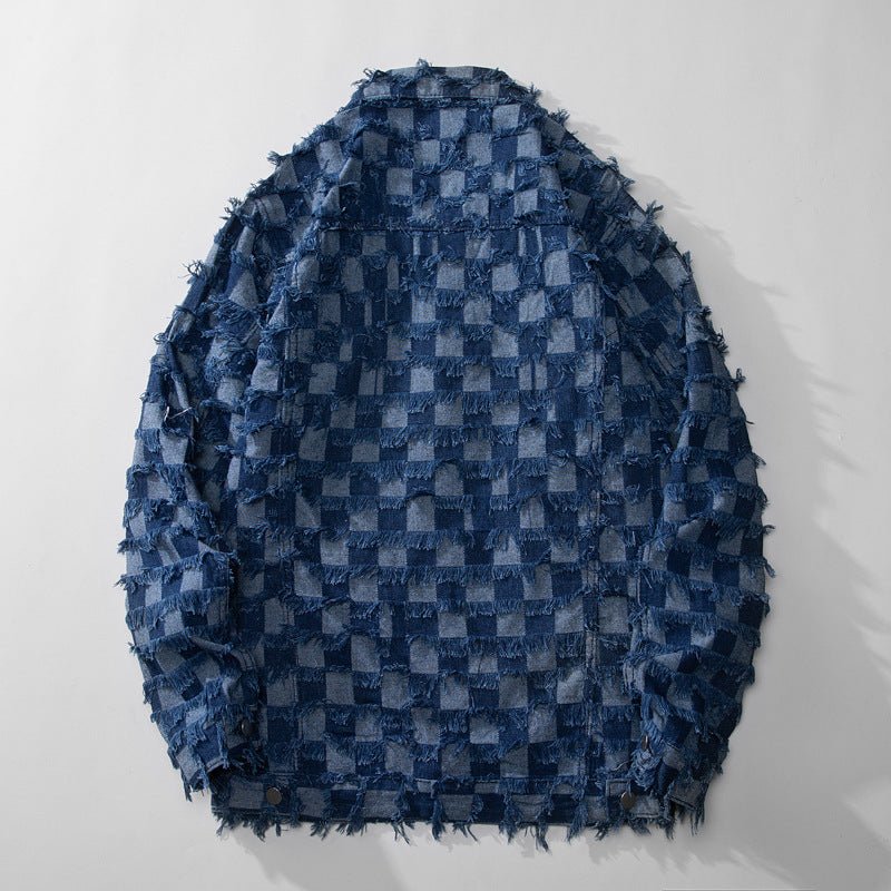 Fall Winter Cowboy Jacket Men Loose Burrs Denim Jacket Men - AXON