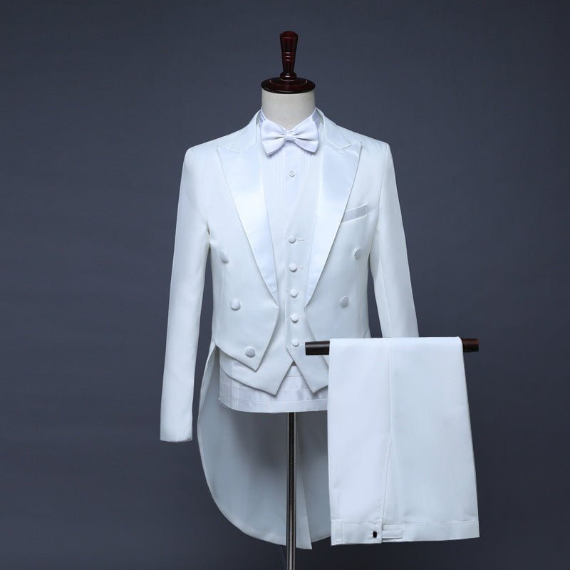 Fashionable Male Magician Black And White Light Tuxedo - AXON
