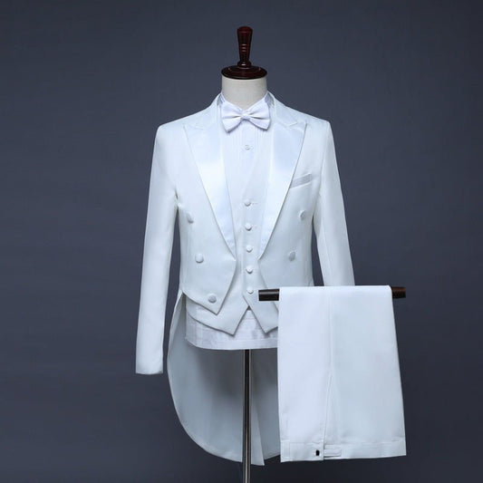Fashionable Male Magician Black And White Light Tuxedo - AXON