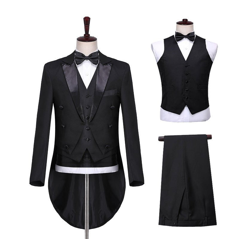 Fashionable Male Magician Black And White Light Tuxedo - AXON