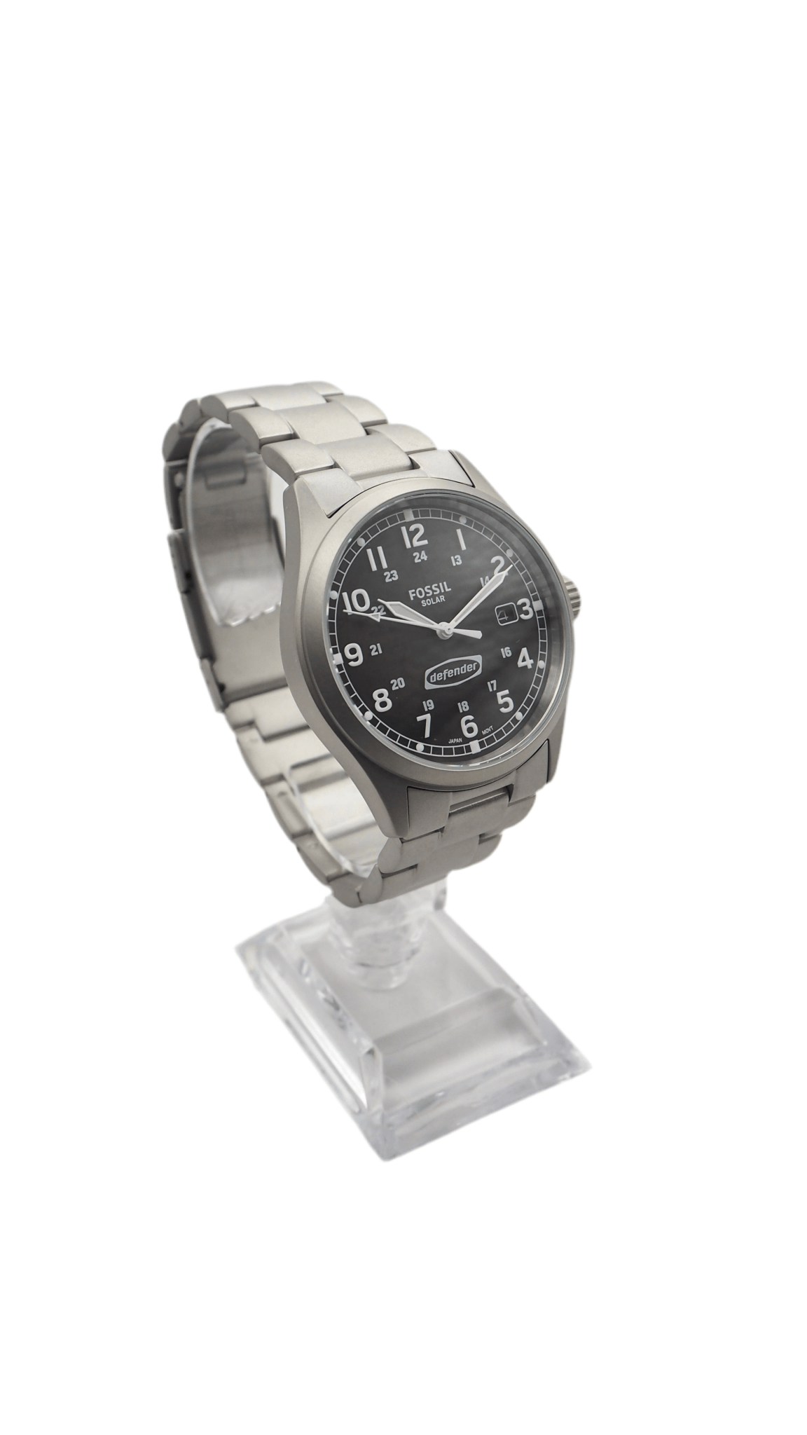 Fossil Defender FS5973 Solar Herrenuhr Edelstahl Neu OVP - AXON