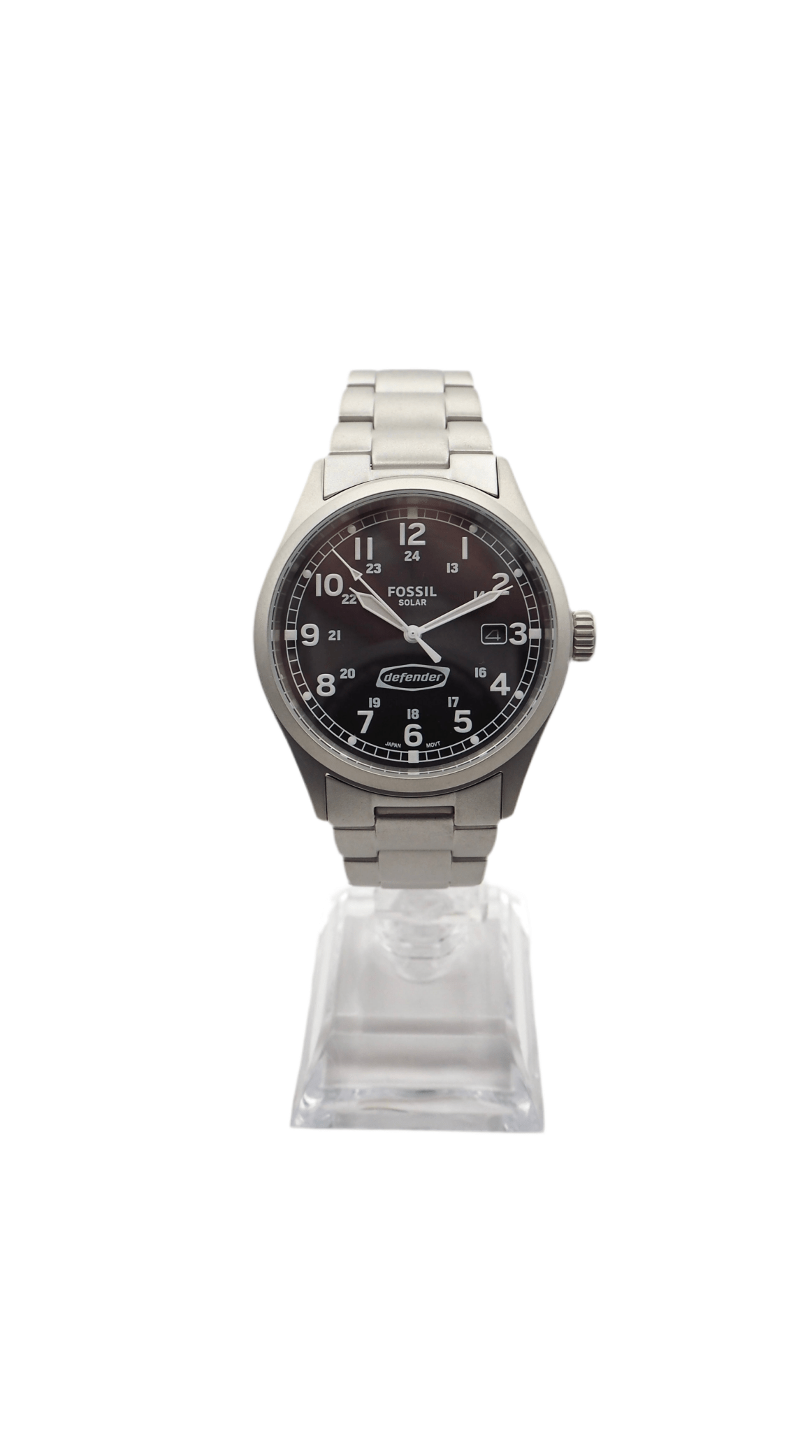 Fossil Defender FS5973 Solar Herrenuhr Edelstahl Neu OVP - AXON