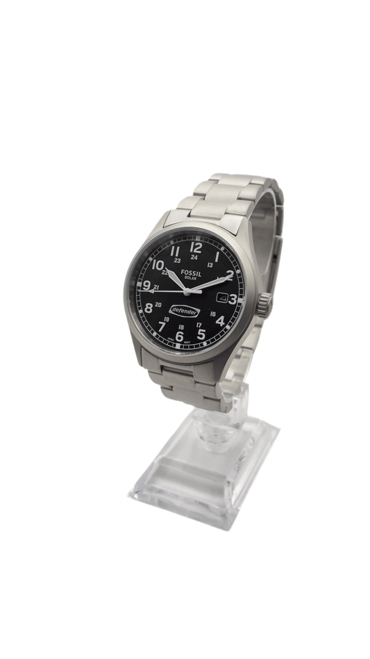 Fossil Defender FS5973 Solar Herrenuhr Edelstahl Neu OVP - AXON