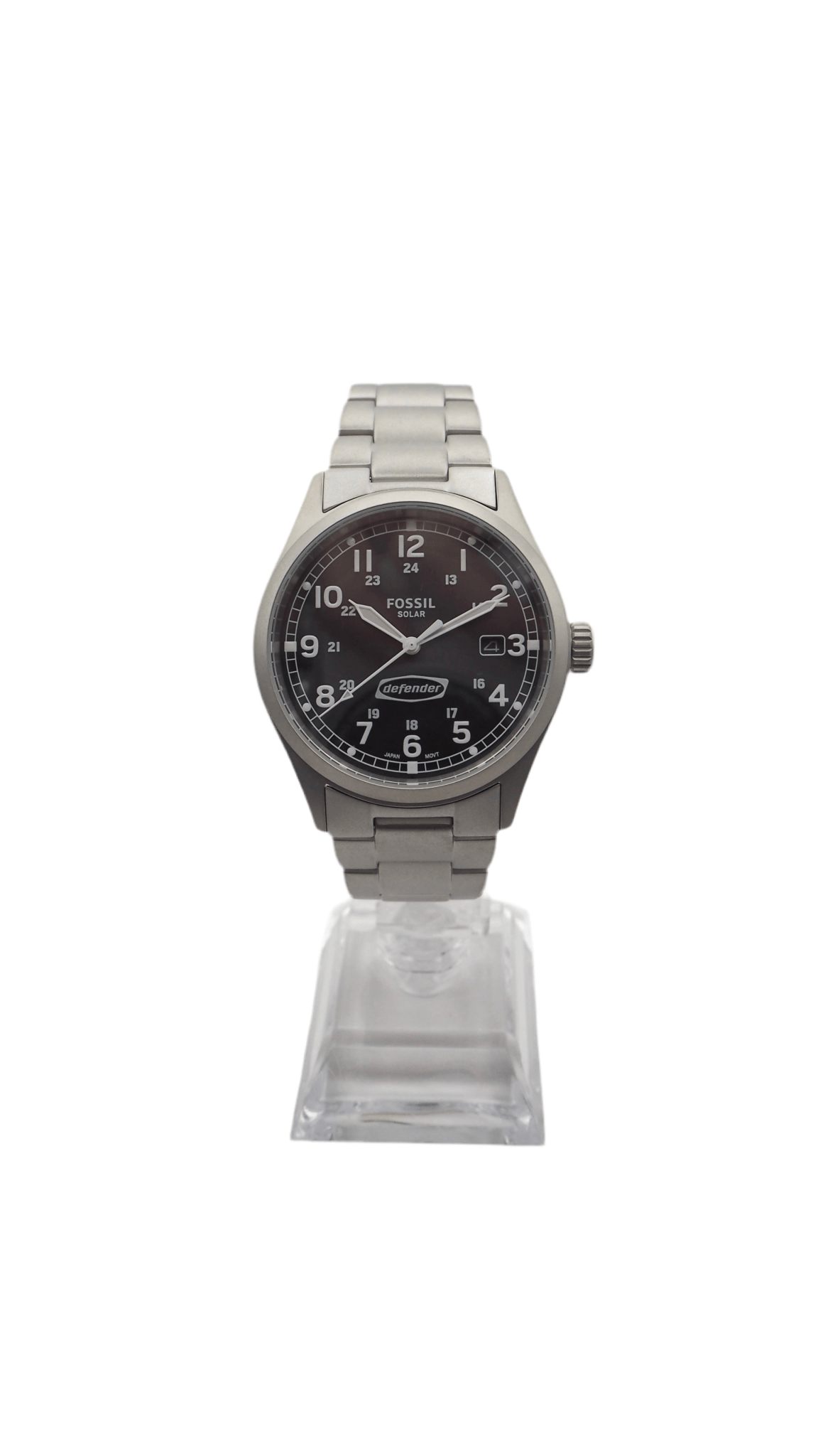 Fossil Defender FS5973 Solar Herrenuhr Edelstahl Neu OVP - AXON