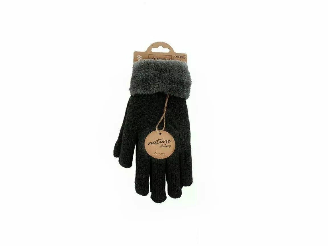 Gefütterte Damen Strickhandschuhe » Teddy Winterhandschuhe » Fingerhandschuhe Super Soft