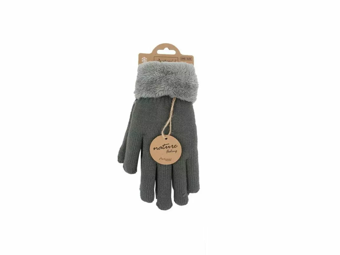 Gefütterte Damen Strickhandschuhe » Teddy Winterhandschuhe » Fingerhandschuhe Super Soft