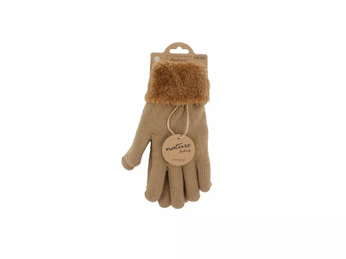 Gefütterte Damen Strickhandschuhe » Teddy Winterhandschuhe » Fingerhandschuhe Super Soft