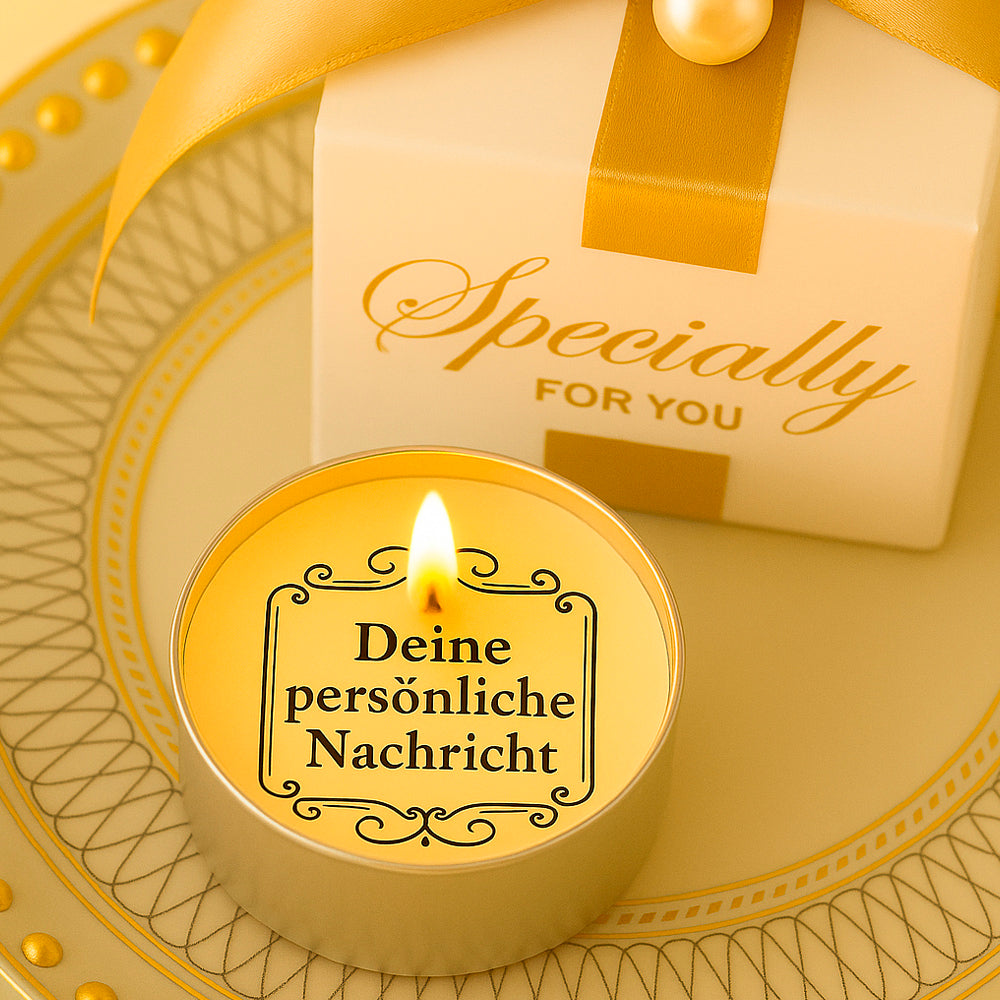 Glückslicht - Teelicht mit liebevoller Nachricht