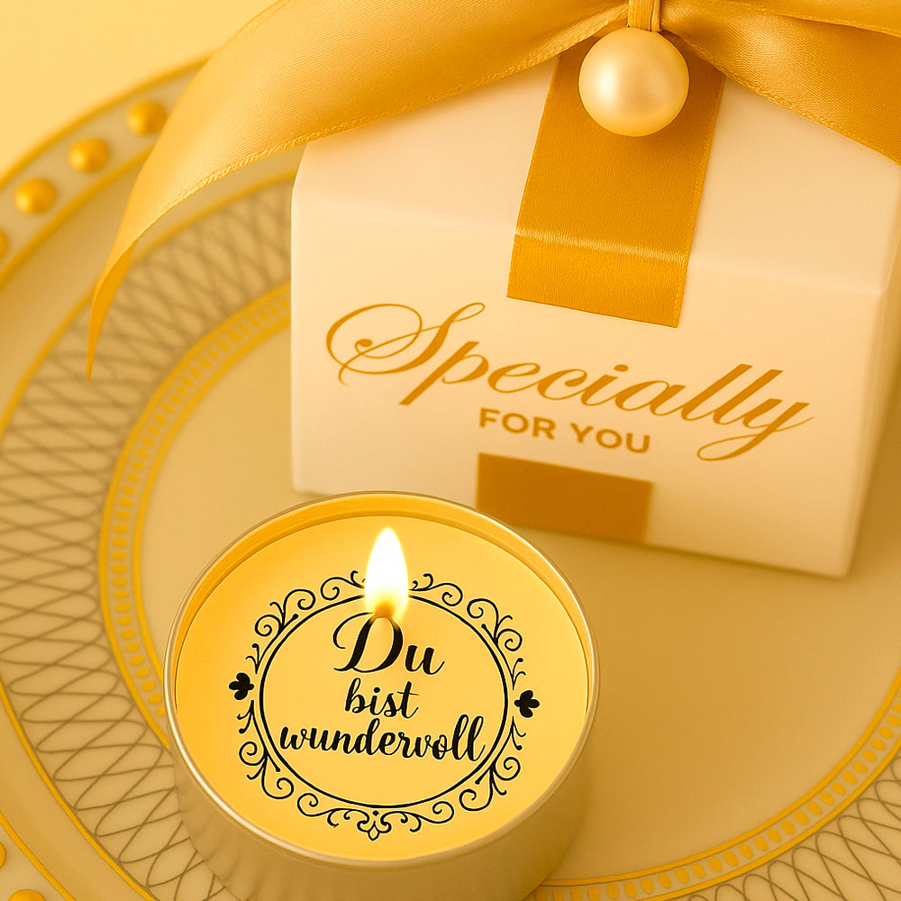 Glückslicht - Teelicht mit liebevoller Nachricht