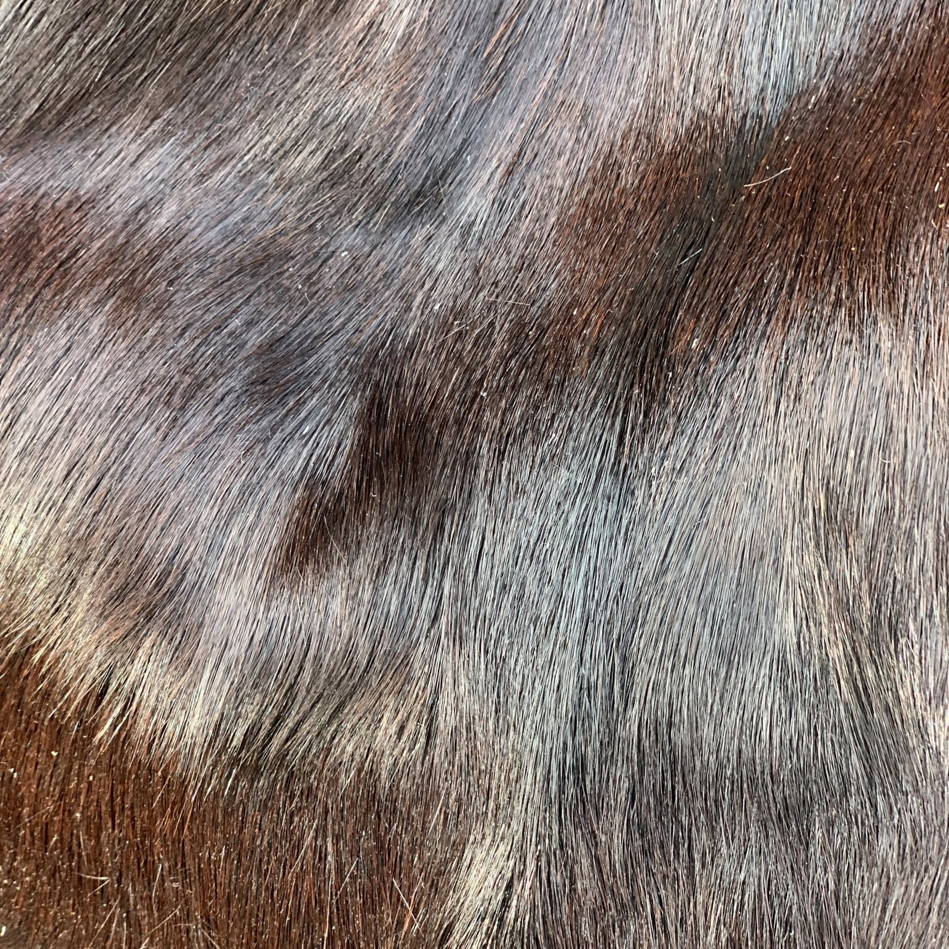 Große Leder Tasche mit Fell Braun - AXON