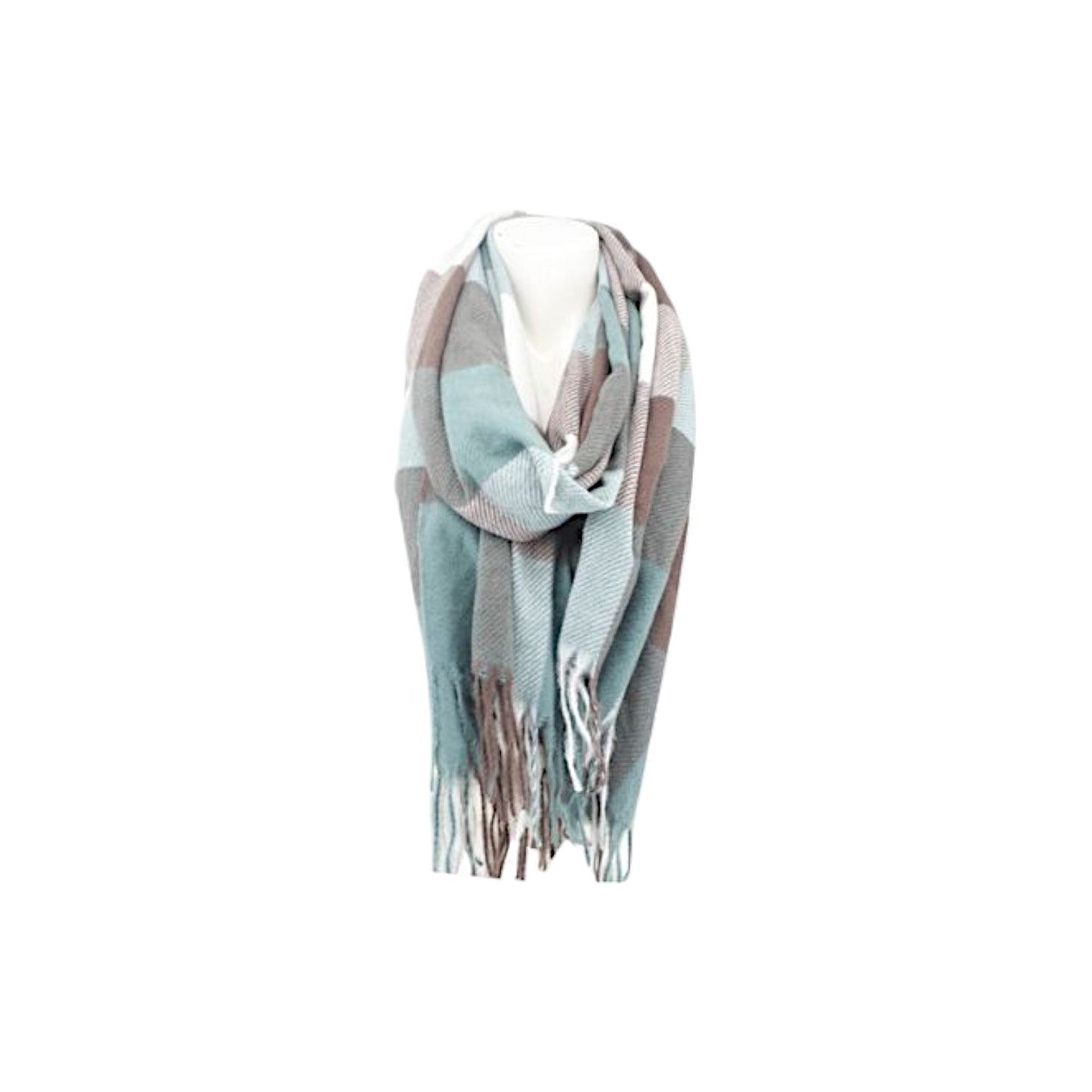 Winter Damen Schal » Cashmera Soft » Winterschal Karo Muster » Damenschal » Fransenschal 180 x 65 cm