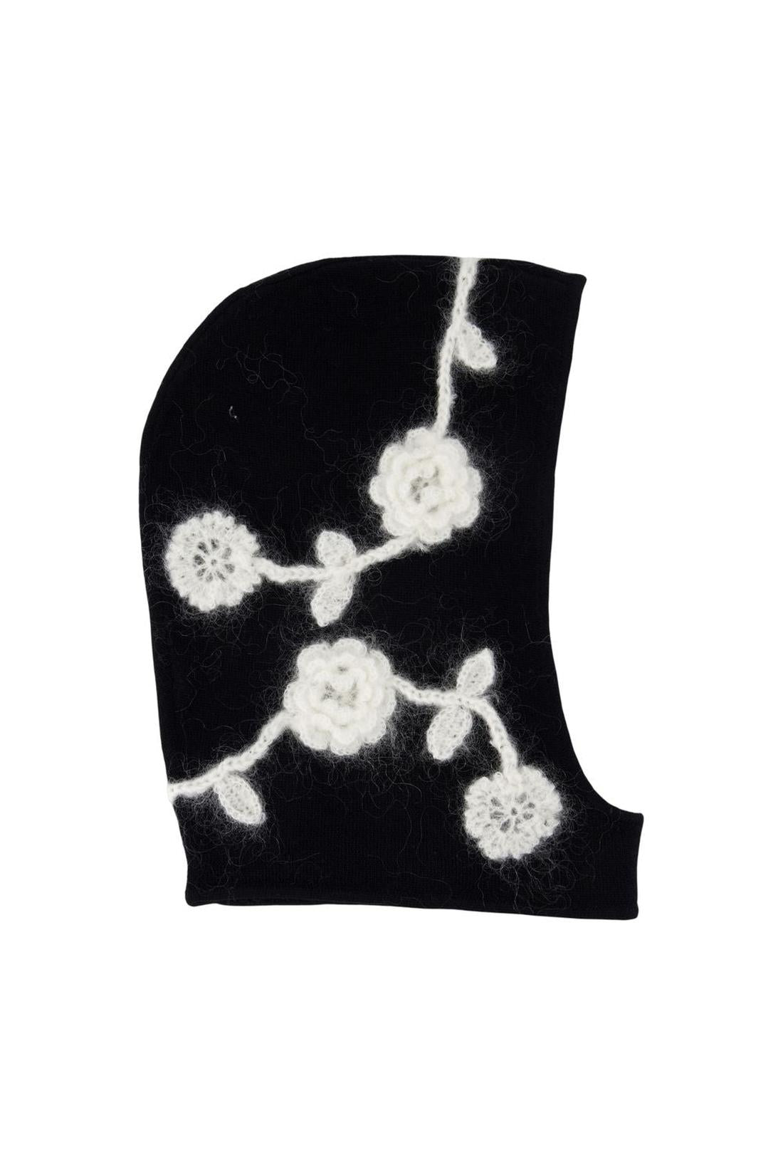 Häkelmütze Flowers - Ganni - Wolle - Schwarz - AXON