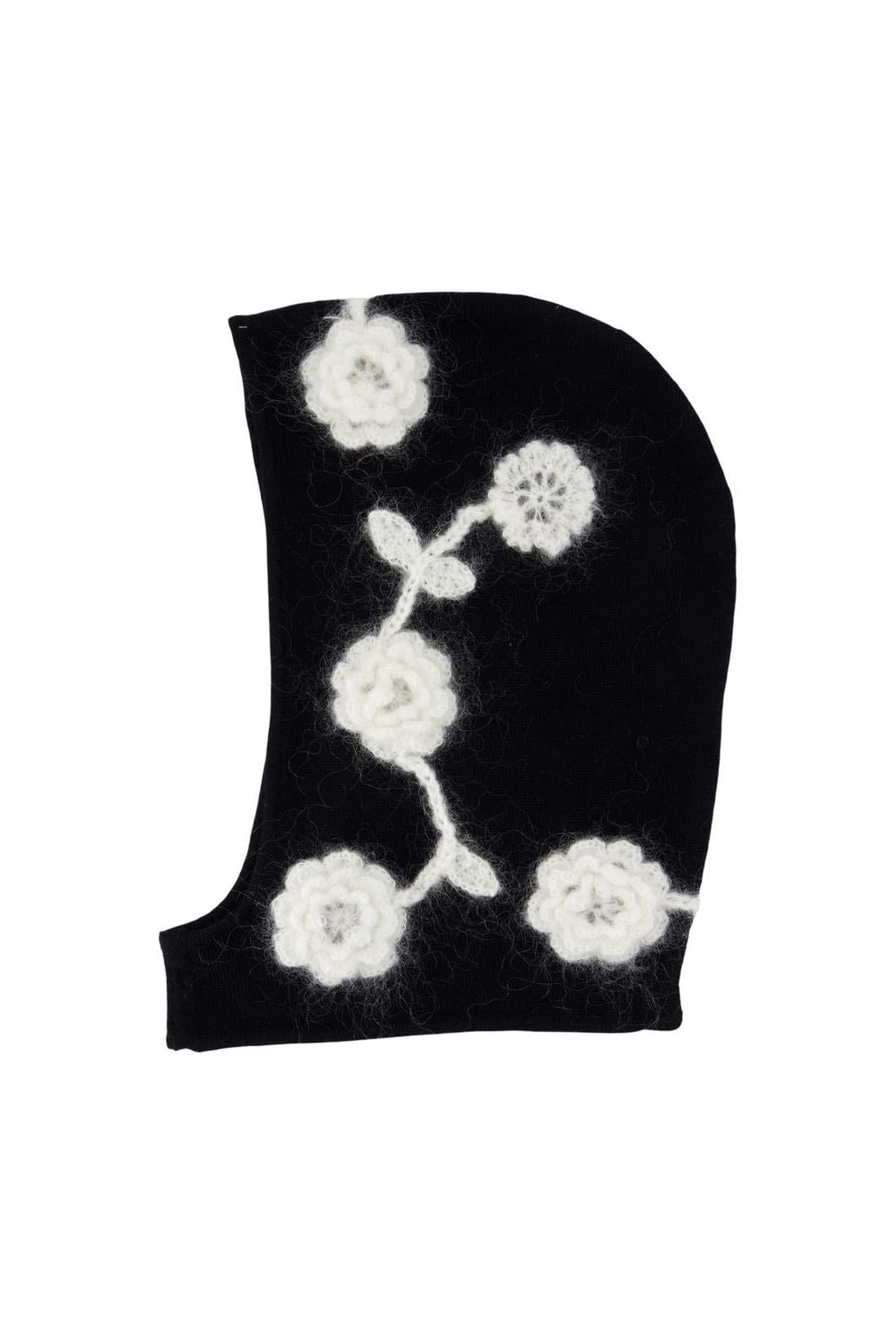 Häkelmütze Flowers - Ganni - Wolle - Schwarz - AXON