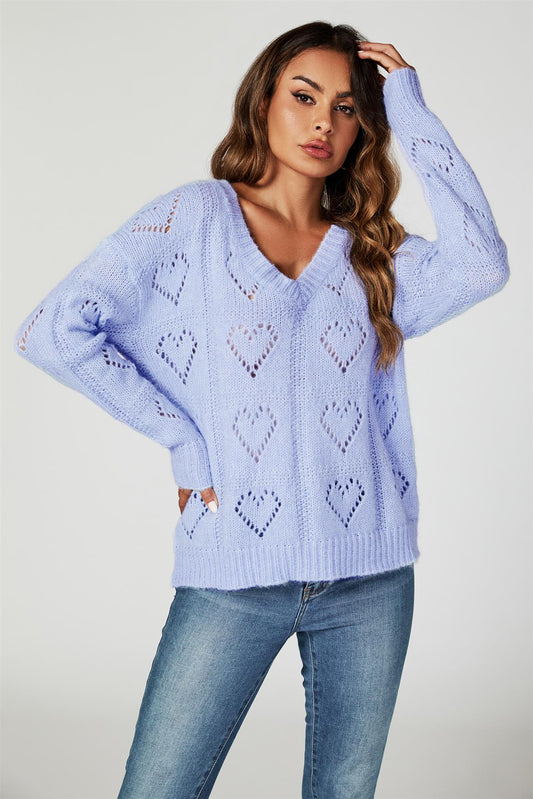 Heart Jumper Top In Blue - AXON