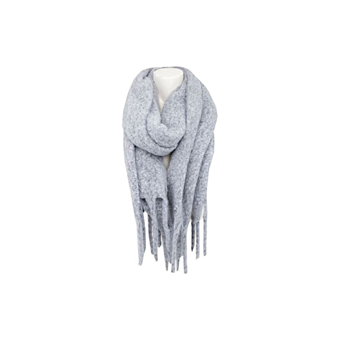 Winter Damen Schal » Winterschal Dread Style » Winterfarben » Fransenschal 187 x 50 cm » warmer Damenschal mit dicken Fransen » Hohes Volumen