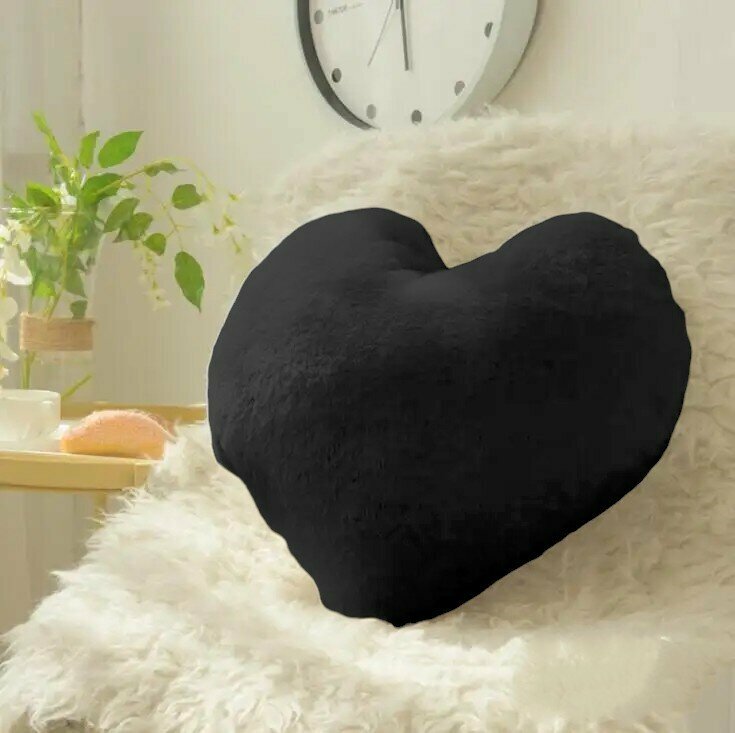 Herzkissen » Kuschelkissen 45 x 45 cm » weiches Herz Kissen » Dekokissen » Zierkissen aus Kunstfell