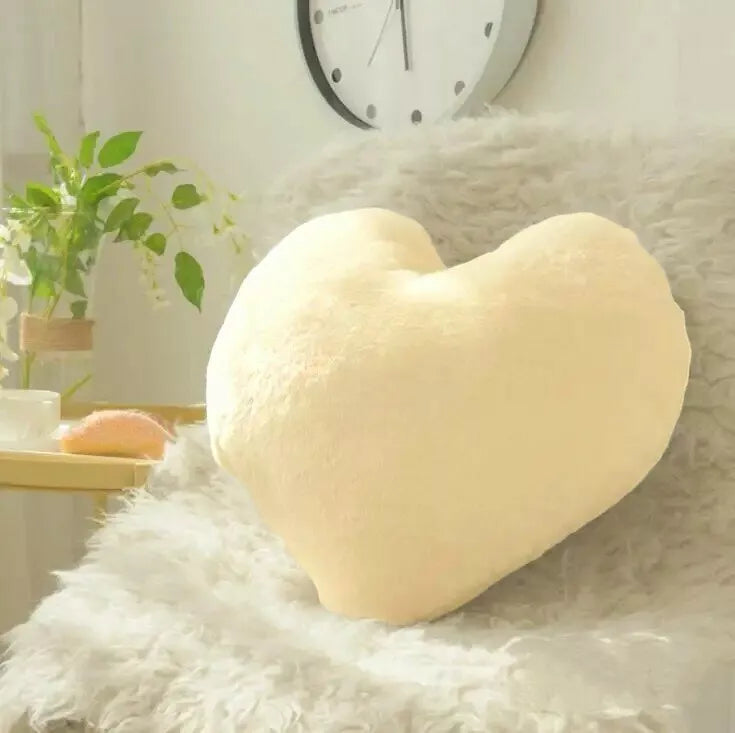 Herzkissen » Kuschelkissen 45 x 45 cm » weiches Herz Kissen » Dekokissen » Zierkissen aus Kunstfell