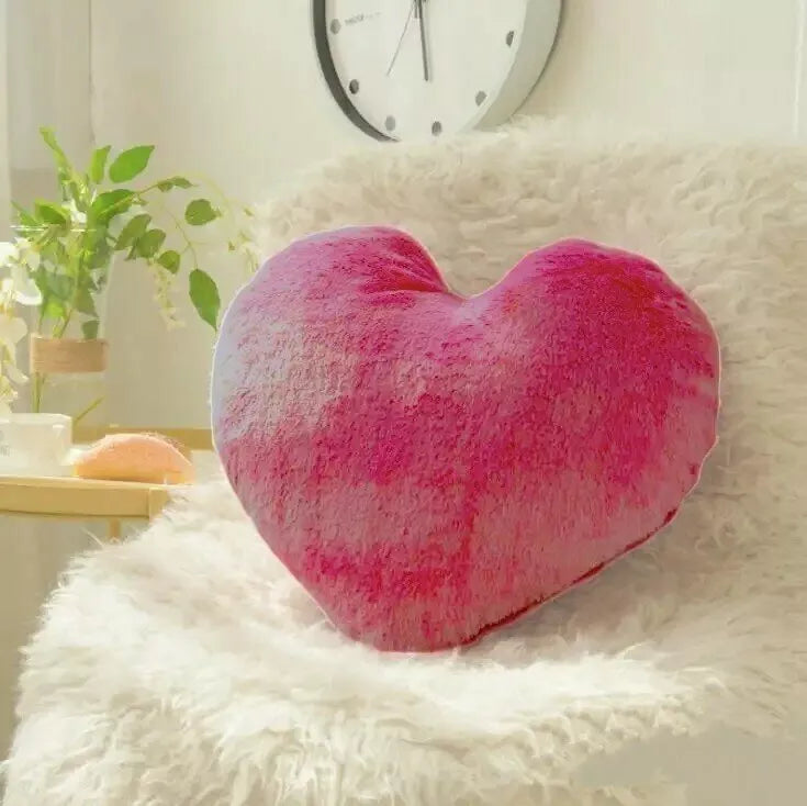Herzkissen » Kuschelkissen 45 x 45 cm » weiches Herz Kissen » Dekokissen » Zierkissen aus Kunstfell
