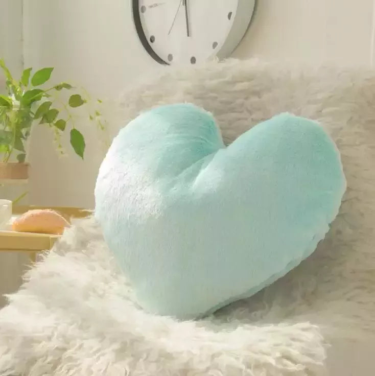 Herzkissen » Kuschelkissen 45 x 45 cm » weiches Herz Kissen » Dekokissen » Zierkissen aus Kunstfell