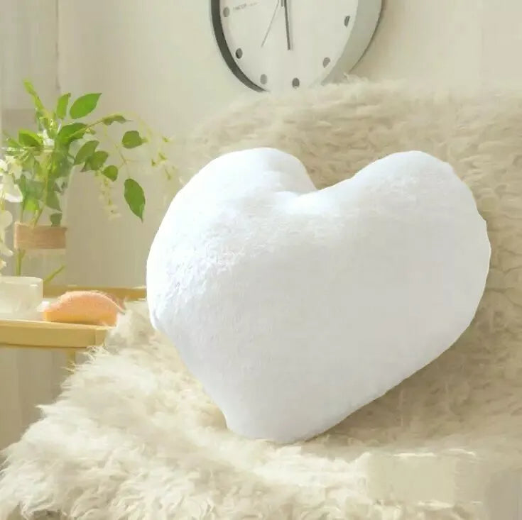Herzkissen » Kuschelkissen 45 x 45 cm » weiches Herz Kissen » Dekokissen » Zierkissen aus Kunstfell
