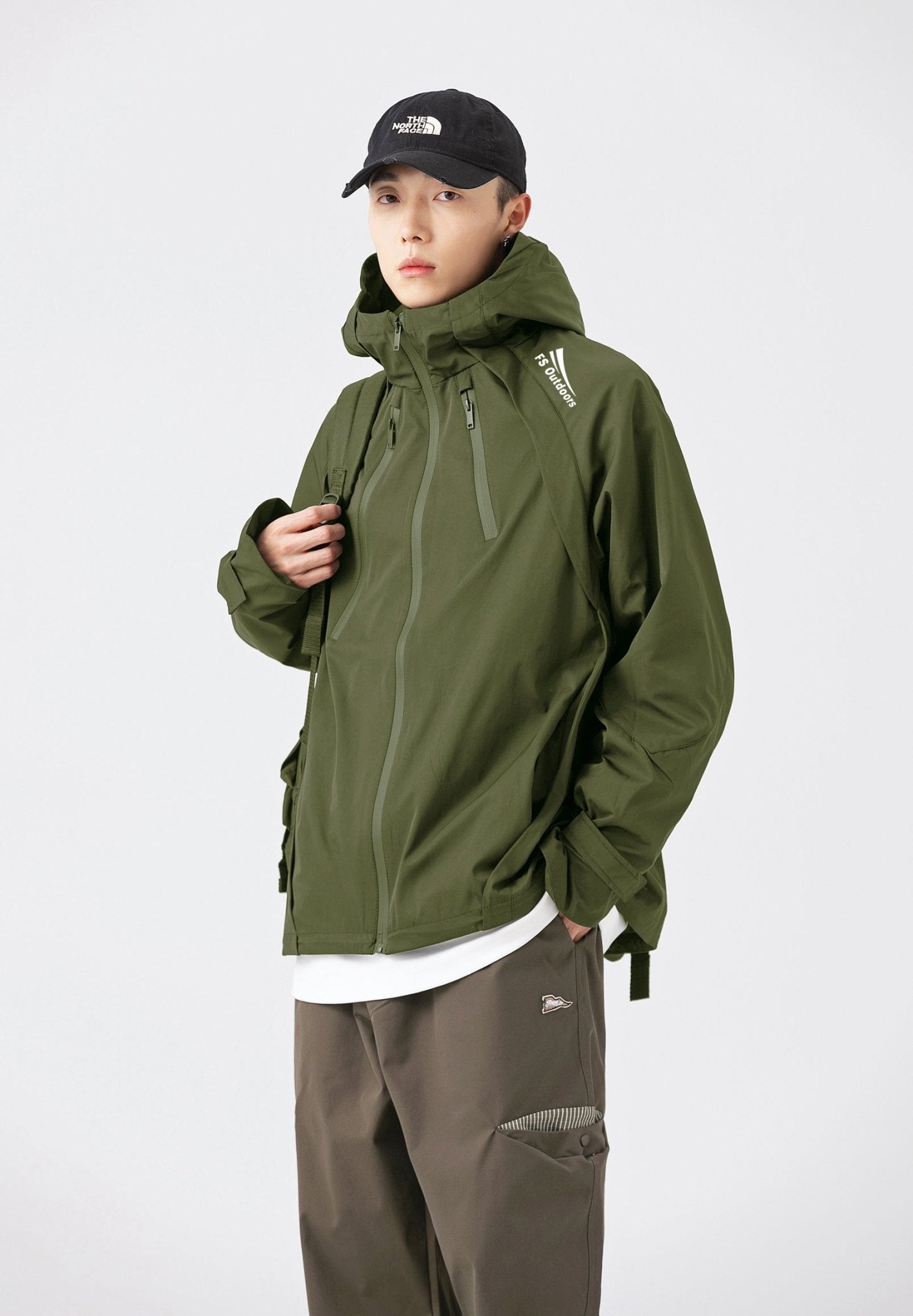 Hooded Jacket Windproof Outerwear in Olive - AXON