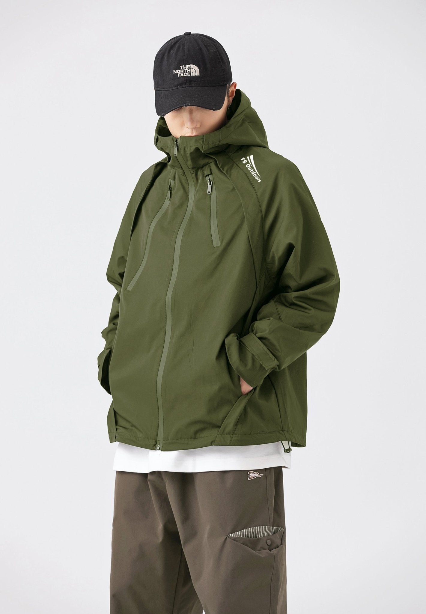 Hooded Jacket Windproof Outerwear in Olive - AXON