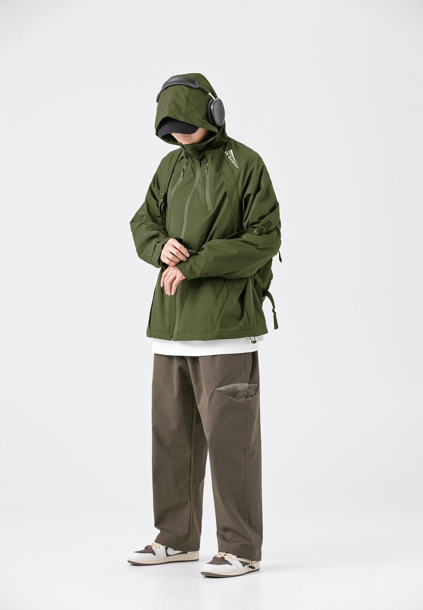Hooded Jacket Windproof Outerwear in Olive - AXON